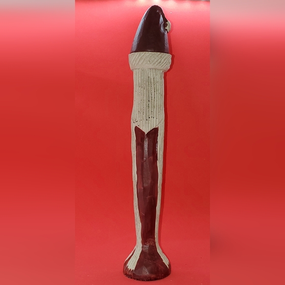 Two Candlestick Style Wooden Santa Claus Figurines - Picture 7 of 10